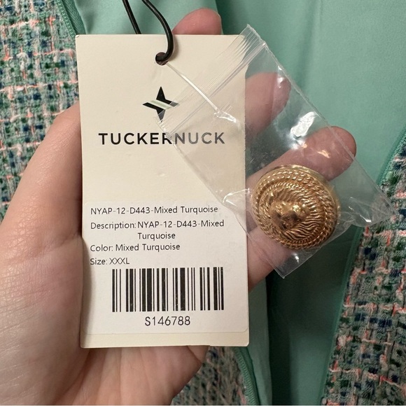 Tuckernuck Sea Glass Tweed Jackie Dress Mixed Turquoise Blue Green XXXL NWT New - Picture 14 of 16